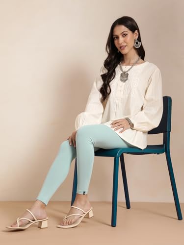 Image of TWIN BIRDS Women Viscose Ankle Leggings | Stretchable Kurti Wear Bottom