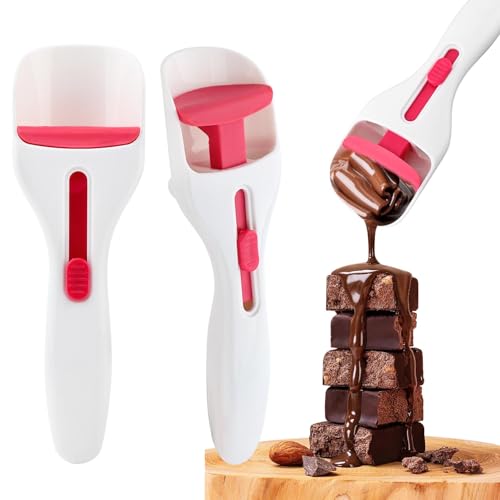 2 Pcs Cupcake Scoop Batter Dispenser,Cupcake Batters Scoop,Cake Batter Distribution Scoops,One-Touch Sliding Button Dispenses,for Muffins, Cupcakes,Cookie Dough & Pancakes