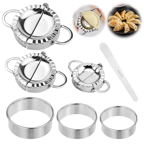 7 Stück Edelstahl Dumpling Maker, Teigtaschenformen + Teigausstecher, Ravioli Dumpling Maker Ravioli Former Rund Teigtaschenformer, 3 Größen, für Dumpling Ravioli Machen 7 Stück Edelstahl Dumpling Maker, Teigtaschenformen + Teigausstecher, Ravioli Dumpling Maker Ravioli Former Rund Teigtaschenformer, 3 Größen, für Dumpling Ravioli Machen