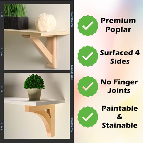 Tablero de proyecto de álamo para mejoras del hogar, madera dura S4S para bricolaje casero 3