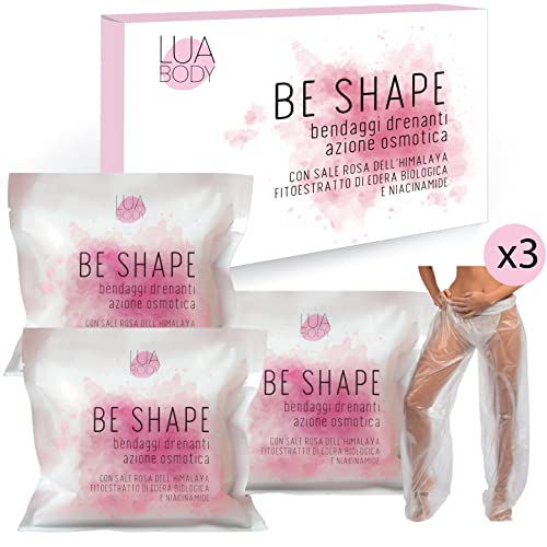 Kit 3 Bende Drenanti Gambe - Bendaggi Anticellulite al Sale Rosa dell'Himalaya ad azione Snellente BIOLOGICO - Bendaggi Drenanti Riducenti per Gambe, Pancia e Fianchi (Kit 3 Bendaggi)