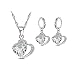 Produktbild Elisimo - Schmuckset 'Herz' - Ohrringe und Kette - 925er Sterling Silber und Zirkonia (White)