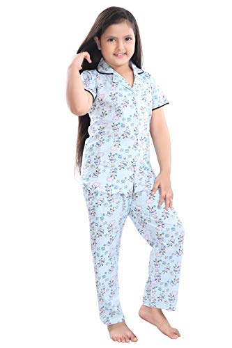Image of AV2 Girl's Cotton Printed Night Suit Night Dress Pajama Set 6620