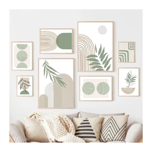Feuilles géométriques sur toile abstraite pour moderniser sa déco