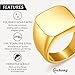 ENHONG Mens Rings Stainless Steel Square Signet Rings for Men,18K Gold Plated Pinky Thumb Ring for Dad Father Jewelry Gift for Him,Men's Ring for Biker Size 7