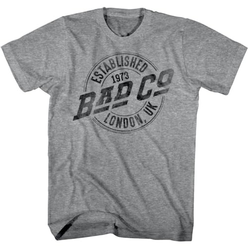 Photo de HYEWOI Bad Company Established inondonen's T-Shirt 1973 UK. GreyGreyXXL
