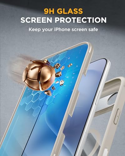 Image of Miracase Magnetic for iPhone Air Case 6.5 inch [Compatible with MagSafe] Full-Body Phone Case with Built-in Glass Screen Protector & Camera Control,Drop Proof iPhone 17 Air Case Cover, Grey Titanium