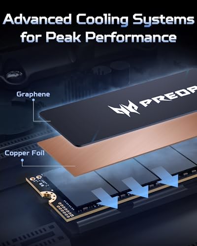 Image of Acer Predator GM9 M.2 Gen5 SSD 2TB, up to 14500 MB /s, NVMe 2.0 PCIe 5.0 Internal Solid State Drive for AI Workloads, Gaming & Content Creation, Compatible with DirectStorage, Laptop and Desktop PC