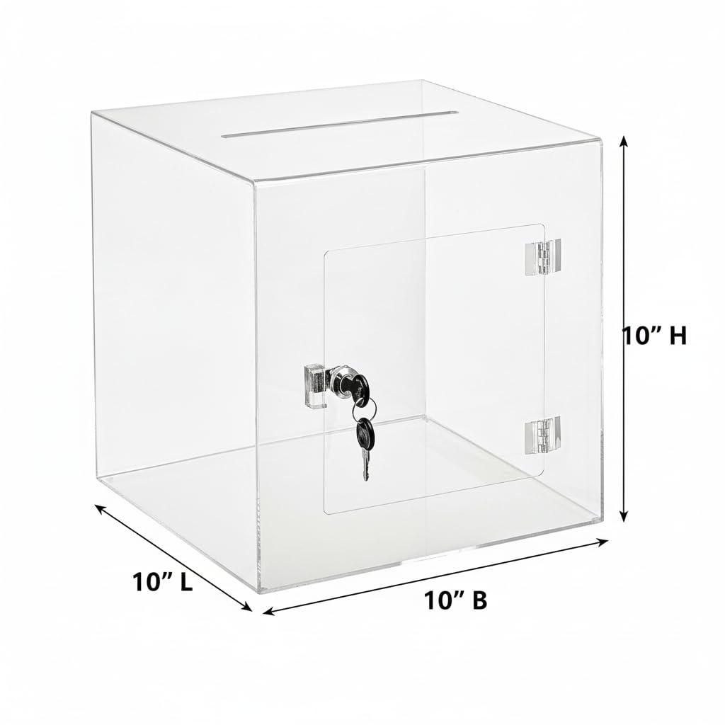 Transparent Donation Box - Collect Suggestions & Donations -2 Transparent Donation Box - Collect Suggestions & Donations -2