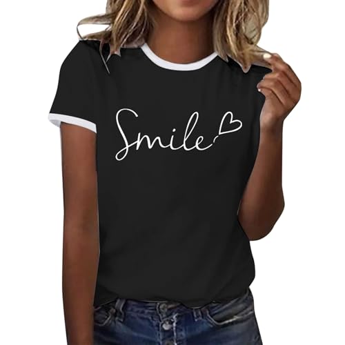 T-shirt en coton doux imprimé floral chic pour femme active au look soigné