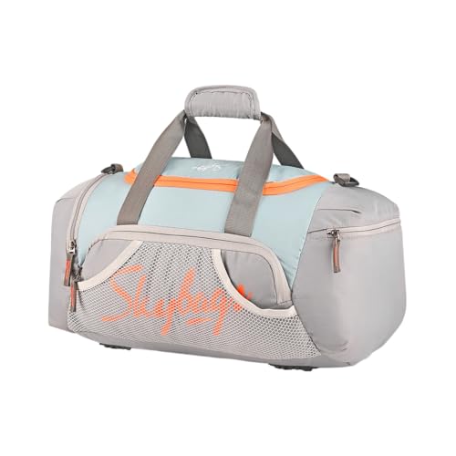 Image of Skybags Athletix Unisex Gym Duffle Bag | 28L Travel Duffel for Men & Women | Lightweight Sports & Fitness Bag with Shoulder Strap (Grey)