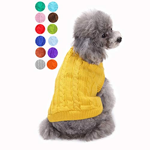 Image of Dog Sweater Soft Warm Turtleneck Knitted Clothes for Small Medium Large Pet