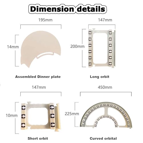 Plateau tournant pour tables rectangulaires - Facile à assembler - Design modulaire - Plateau tournant pour aliments
