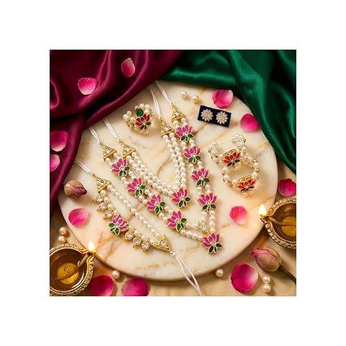 Image of Laddu Gopal Shringar Set | Complete Krishna Jewelry Combo with Mukut, Mala, Bansuri, Kundal & Kangan | Thakurji Ornament for Janmashtami & Daily Worship