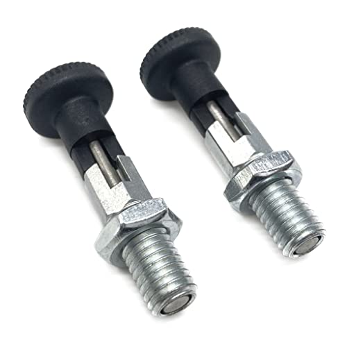 Pernos de bloqueo con bloque de bloqueo M8 x 16 mm, ancho de llave 8 mm, pestillo de resorte, pernos de seguridad de 5 mm, acero galvanizado, 2 piezas