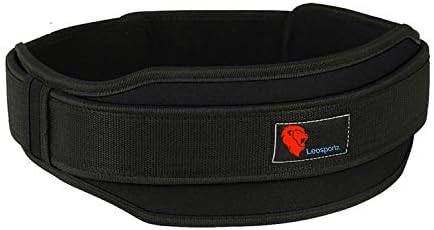 Weight Lifting Belt - for Squats, Clean, Lunges, Deadlift, Thrusters Back Support (Size 28-36) (Black Belt)