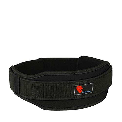 Weight Lifting Belt - for Squats, Clean, Lunges, Deadlift, Thrusters Back Support (Size 28-36) (Black Belt)