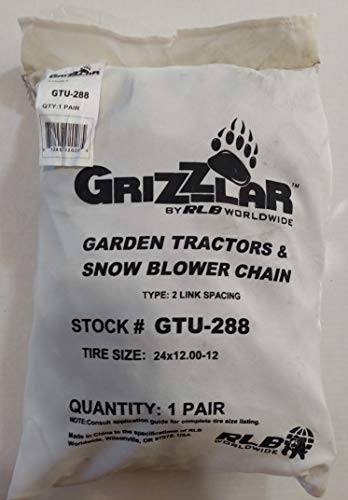 Grizzlar Gtu-288 Garden Tractor 2 Link Ladder Alloy Tire Chains Tensioner Included 24X12.00-12 #TOP1