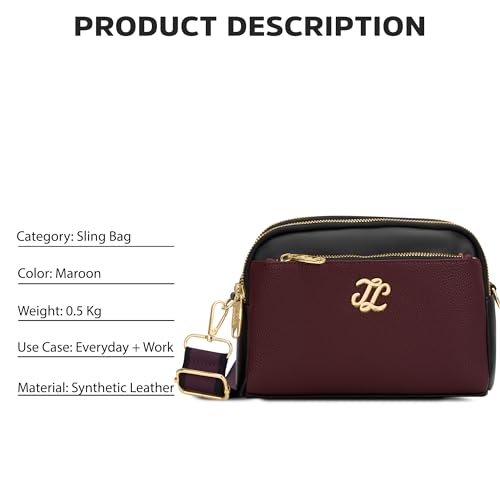 Image of Lavie Signature Women's Eugene Colourblock Crossbody Sling Bag | Ladies Purse Handbag | Gift for Women