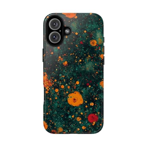 Coque rigide brillante iPhone 16 Plus protection antichoc bulles orange