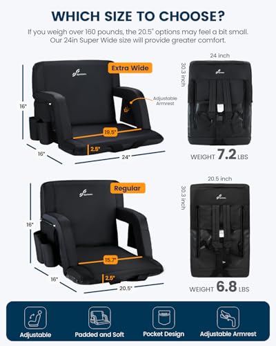 image for Sportneer Stadium Seating for Bleachers, Stadium Seats with Back Suppo