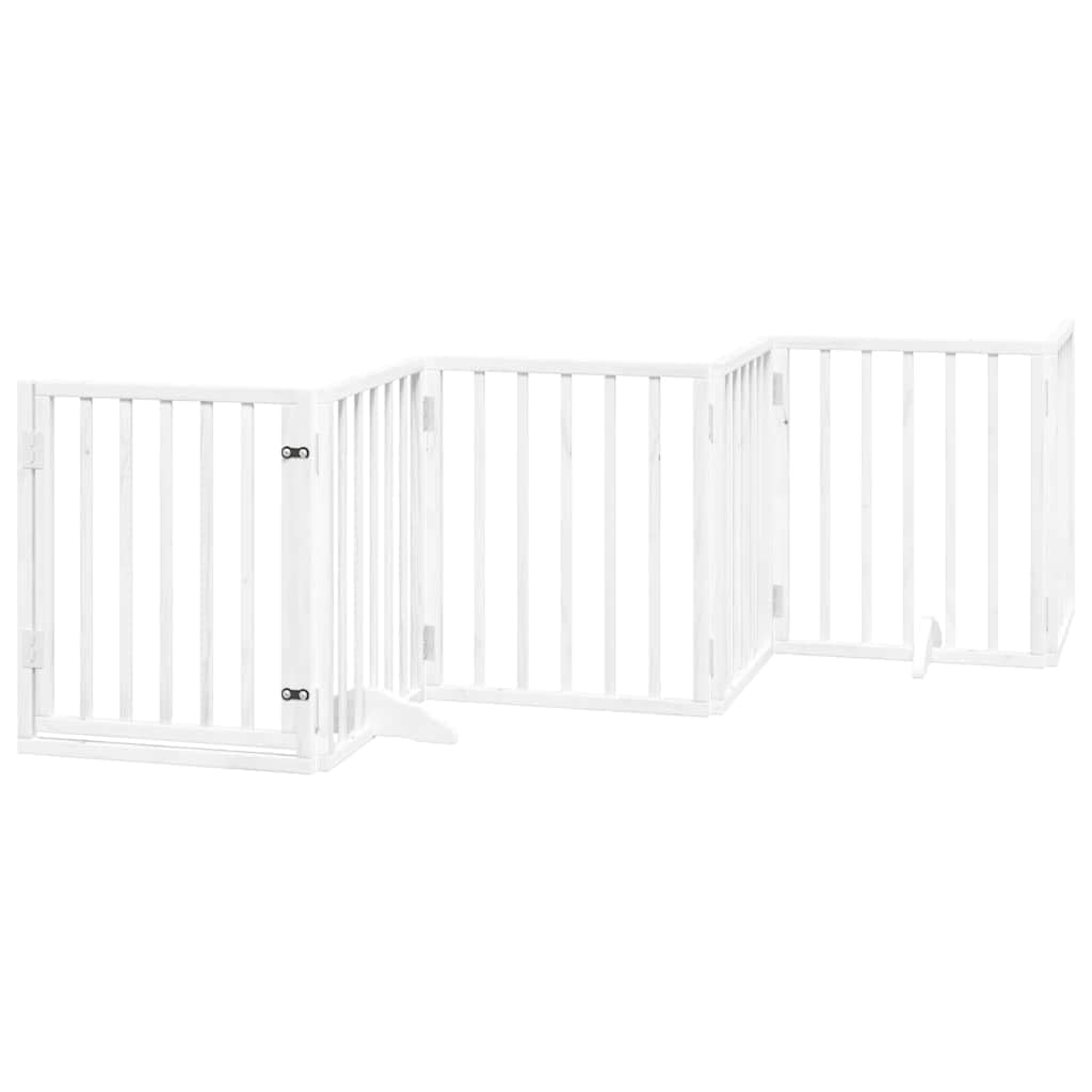 Puerta plegable para perros de madera de álamo de 750 cm, 15 piezas, con puerta, independiente, ideal para cañones de perros, parque para cachorros, valla de jardín, protección y seguridad en