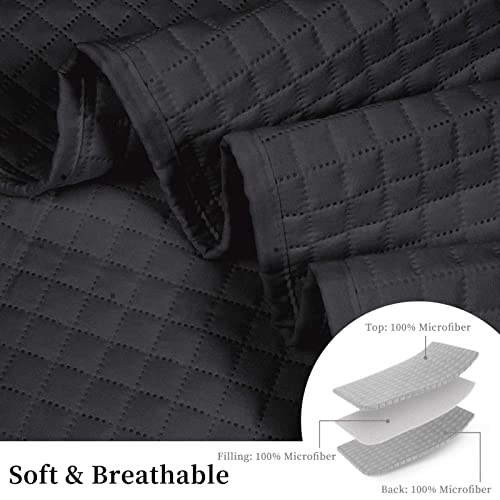 hollyhome luxury checkered super soft solid single pinsonic bed quilt bedspread bed cover black twin