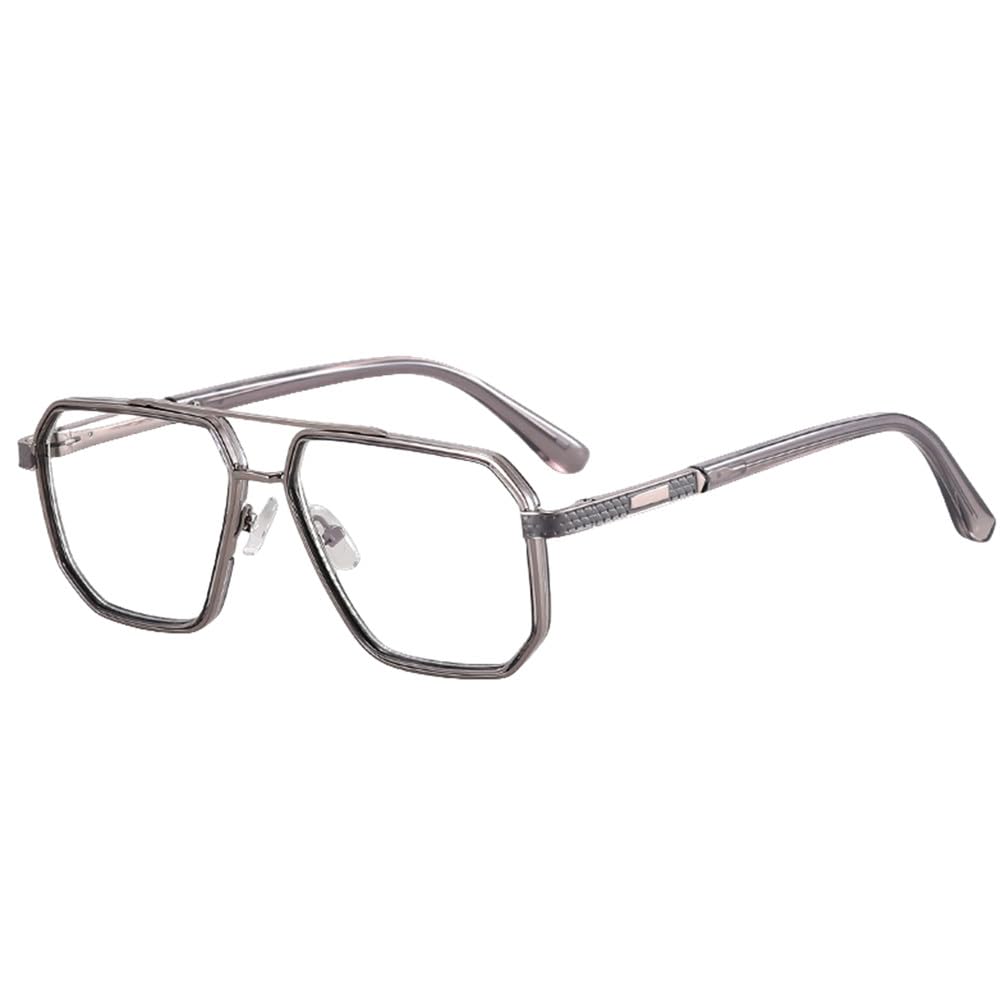 Duże okulary przezroczyste soczewki modne okulary ramka dla mężczyzn metal