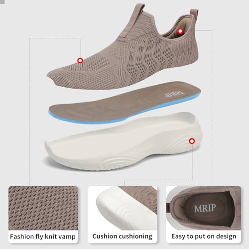 Image of MRIP Mens Slip On Walking Shoes Lightweight Comfortable Gym Workout Running Shoes Mesh Breathable Cushion Fashion Tennis Athletic Casual Sneakers