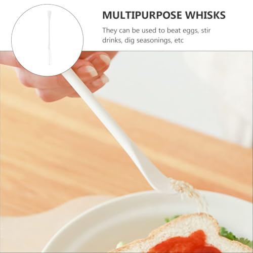 Image of 3 Pcs 2 in 1 Tiny Whisk, Multifunctional Small Whisks for Cooking, Mini Whisk, Mini Small Wisk for Blending, Whisking, Beating Ingredients, Mixing Sauces (3, White)