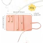 Rolin Roly Leather Travel Jewelry Roll,Travel Jewelry Organizer Bag Portable Jewelry Storage Jewel Bag for Necklace Bracelets,Ring, Gifts for Women (Pink) - Image 2