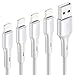 Produktbild RAVIAD iPhone Ladekabel, iPhone Kabel [4Stück 0.3M 1M 2M 3M] MFI Nylon Lightning Kabel Schnellladung USB Ladekabel für iPhone 11 Pro Max XR XS X 8 7 6s 6 Plus, SE 2020, 5S, 5C, 5 - Silber