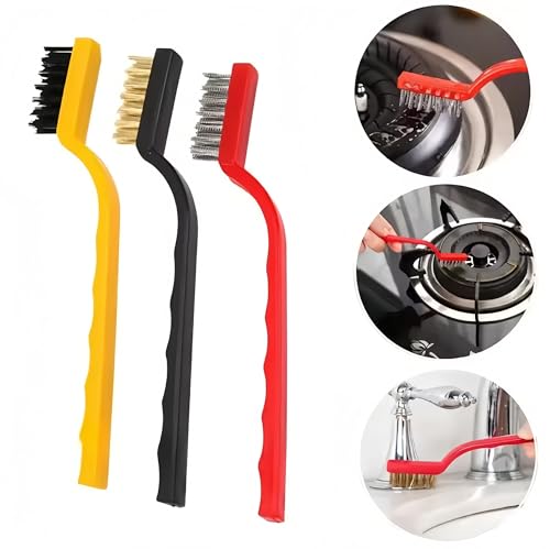 Image of 17PCS Crevice Cleaning Brush Set,Multifunctional Cleaning Brush Tools,Hard Bristle Crevice Cleaning Supplies Best Tool for Kitchen and Household (17)