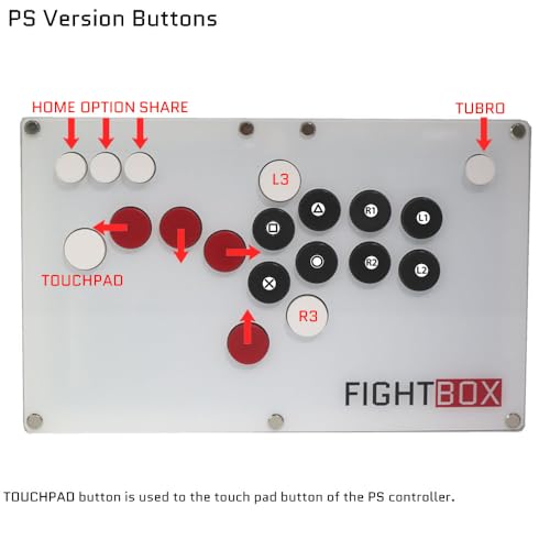 FightBox B10-PS4 All Button Leverless Arcade Fight Stick Game Controller Compatible With PC/PS3/PS4
