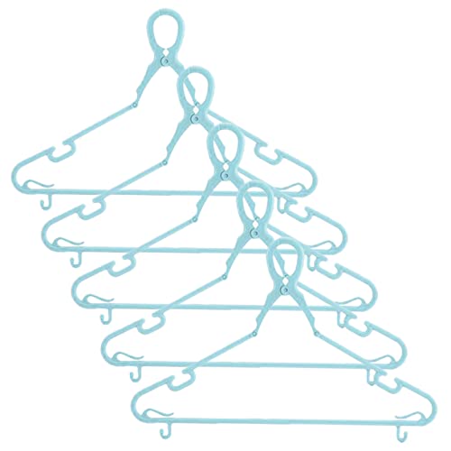 Sosoport 5Pcs Windproof Hangers Heavy Duty Multi Function Clothes Hangers with Clip Structure Thick Non Slip Design for Secure Outdoor Drying