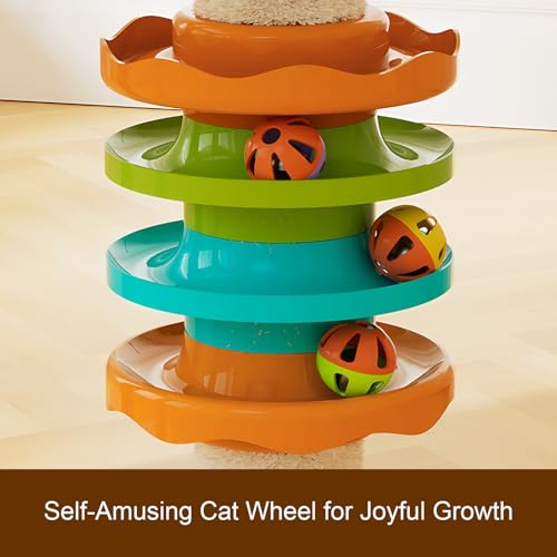 Clyrava Modern Tower Cat Torre para Gatos con Poste para Rascar Cubierto de Sisal y Hamaca de Acrílico para Interior, Madera, 59 pulgadas miniatura 3
