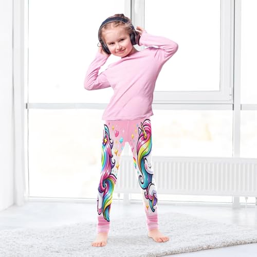 Toddler Girls Leggings Printed Yoga Pants Leggings Cute Cartoon Rainbow Unicorn for Kids4