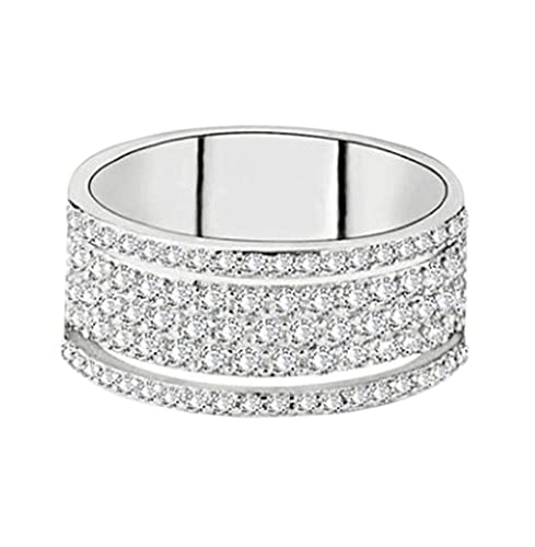925 Sterling Silver Shiny Cubic Zirconia Eternity Engagement Wedding Band Wedding Rings Anniversary Eternity Bands 3 Band Width Rings CZ Crystal Engagement Bridal for Women4