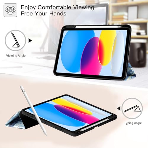 Image of Robustrion Cover for iPad 11th Generation (A16) / 10th Gen Cover Case with [Right Side Pencil Holder] [Auto Sleep Wake] [Soft Back] (2022 /2025), Case for iPad 11th 11 inch / 10th 10.9 inch - Night
