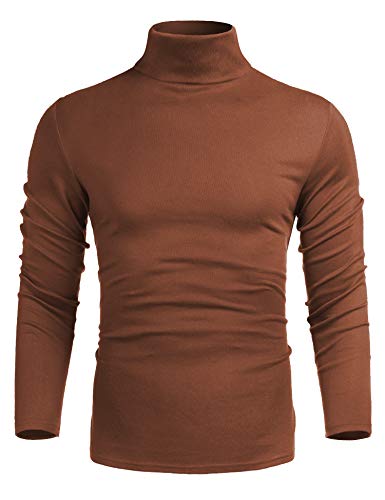 Image of Poriff Men's Casual Slim Fit Basic Tops Knitted Thermal Turtleneck Pullover Sweater