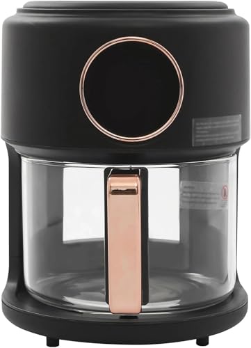1200W Glass Air Fryer with 360° Viewable Glass Basket, Adjustable Temperature 175F - 400F, 6 Preset Modes, Digital Touchscreen for Home Kitchens & Family Meals