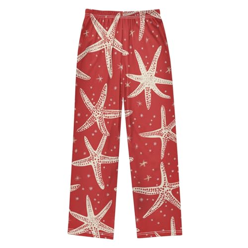ZZXXB Xmas Starfish Boys Long Pants Soft Trousers Elastic Waist Kids Lounge Bottoms with Pockets S-XL2