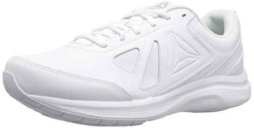 Reebok Men's Walk Ultra 6 DMX MAX Sneaker, White/Steel-Wide e, 12 4E US
