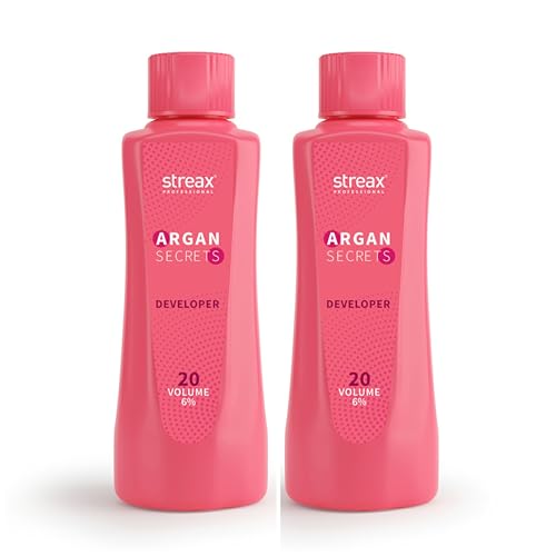 Streax Professional Argan Secret Hair Colourant Developer, Cream Developer for Rich Hair Colour, 20 Volume (6%), 250ml(Pack of 2)