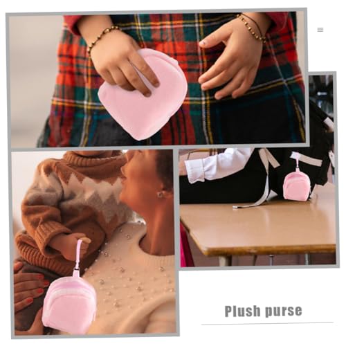 Candy Color Plush Purse for Boys and Girls Cute Plush Pouch with Keychain Small for Boys and Girls for Coins and Small Accessories3