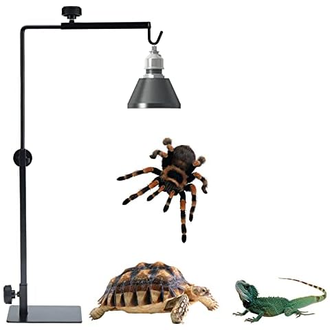 XMSound Reptile lamp Stand Fixed Bracket Adjustable Floor Light Stand,Heat Lamp Stand Metal Lamp Support for Cold-Blooded Animals Like Amphibians and Lizards, Turtles and Snakes (Large) Cover