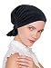 Abbey Cap Women's Chemo Hat Beanie Scarf Turban Headwear for Cancer Cotton Raven Black