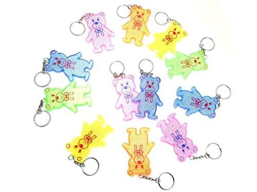 STUWU 12x Reflektorbär Reflektor Sicherheitsbärchen Schulweg Kindergeburtstag Mitgebsel Schultüte