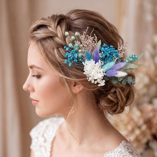 120 Pcs Blue DIY Natural Dried Flower Set miniatura 5