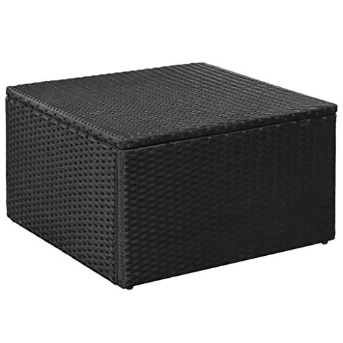 FAMIROSA 3-TLG. Garten-Lounge-Set Poly Rattan Schwarz und Weiß – Bild 6